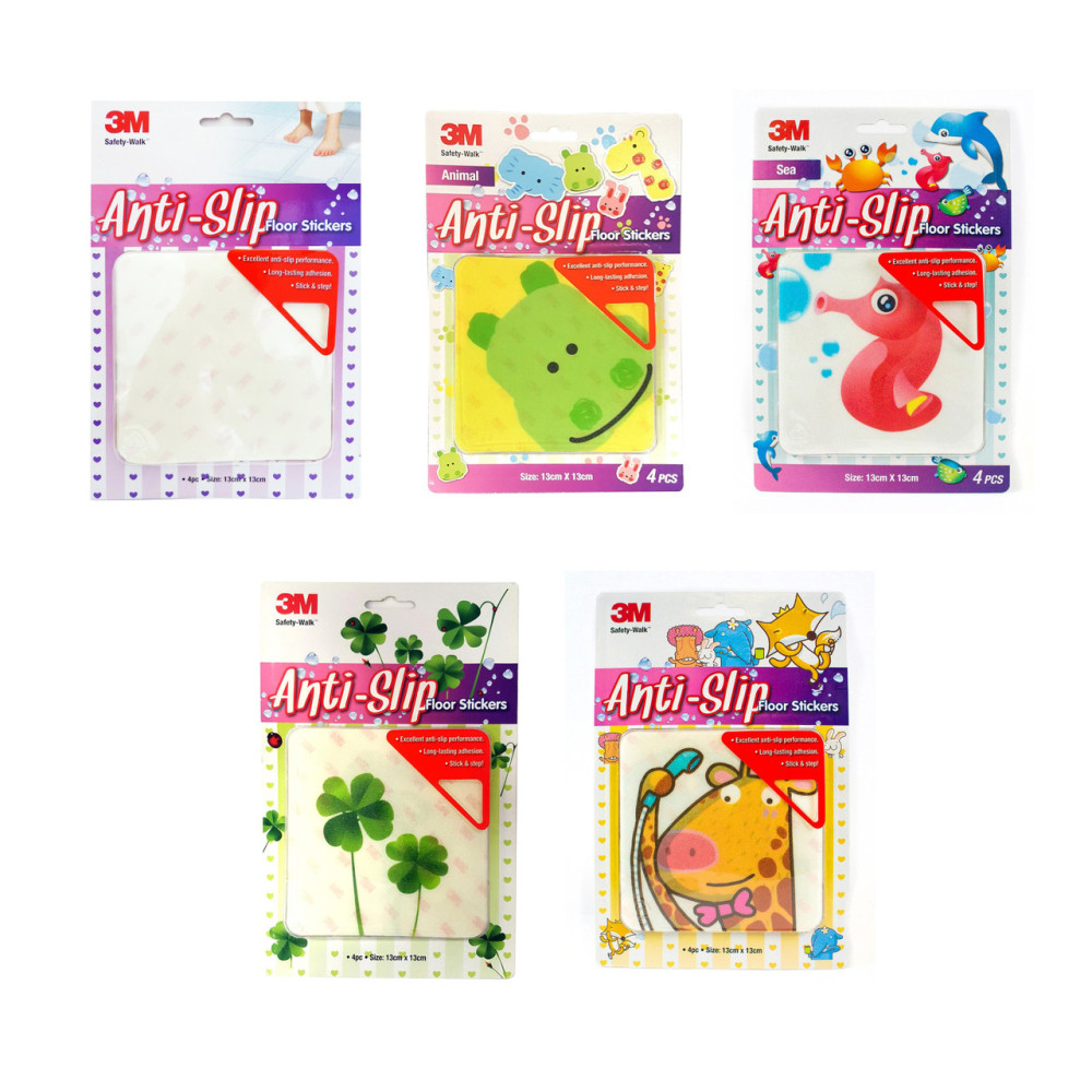 3M Safety-Walk Anti-Slip Floor Stickers 13cmx13cm (4-pcs)