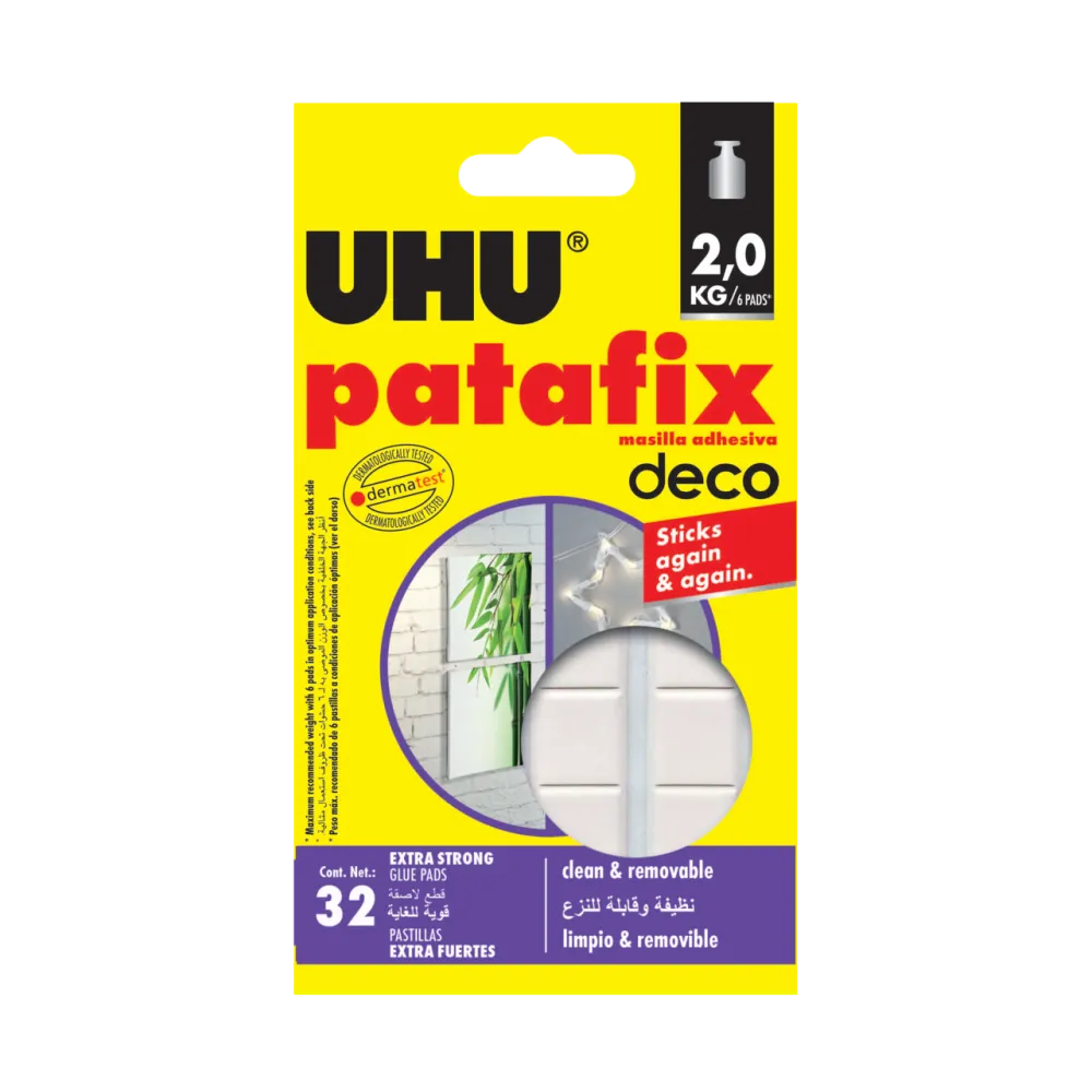 UHU 40660 Patafix Homedeco Removable & Reusable Adhesive White Glue Pads 2kg (32pcs)