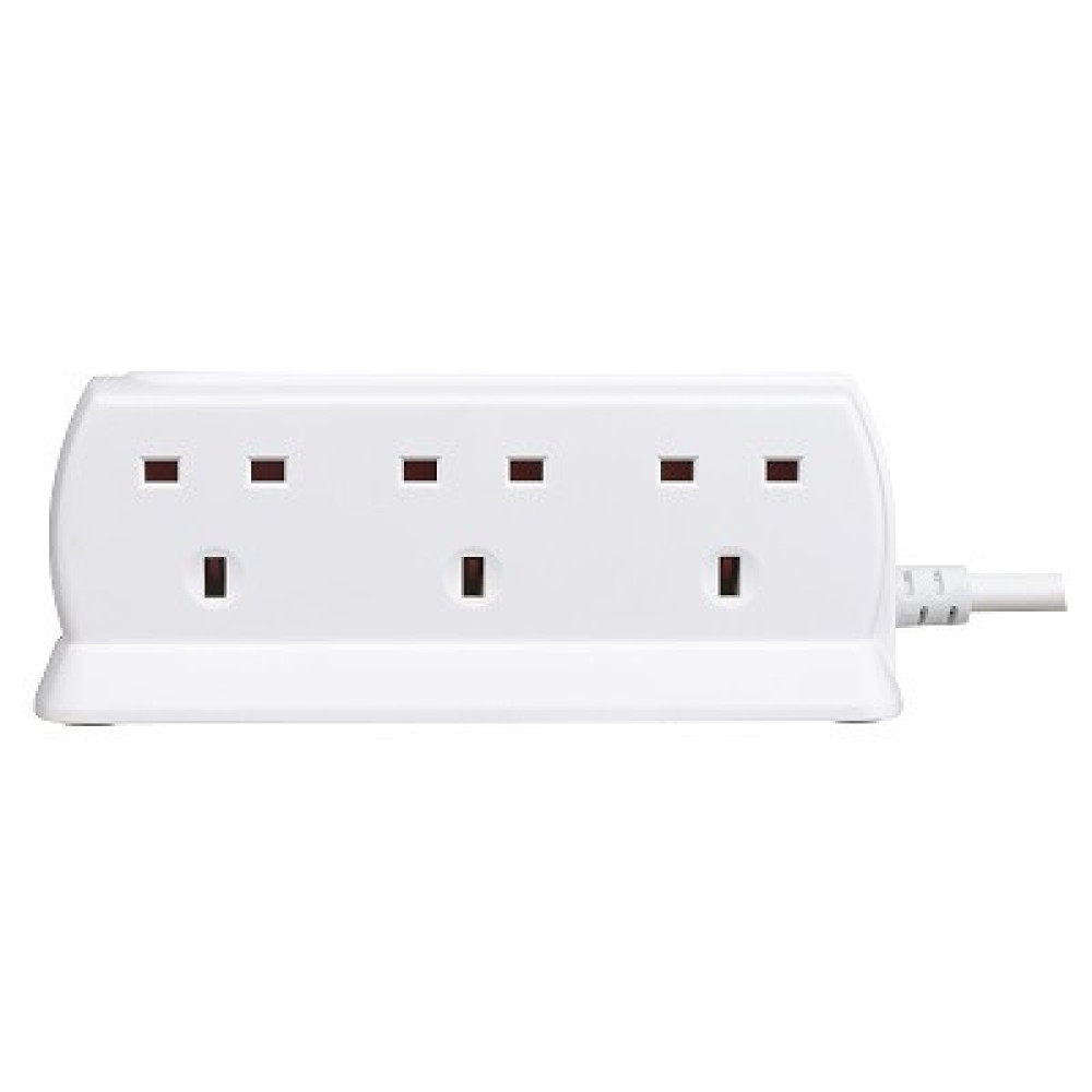 13A 6 Socket Surged Matt White SRGD62MW