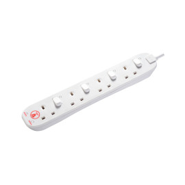 4 Socket Switch Surge, 2m White SWSRG42N-MPA